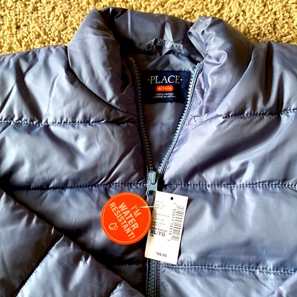 The Children’s Place Boys jacket, XL (14), gray, new with tag - Picture 2 of 2